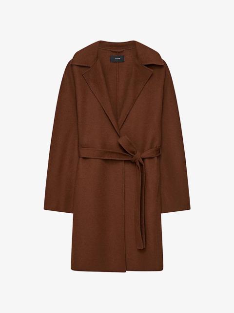 Cranwood belted wool and silk blend coat