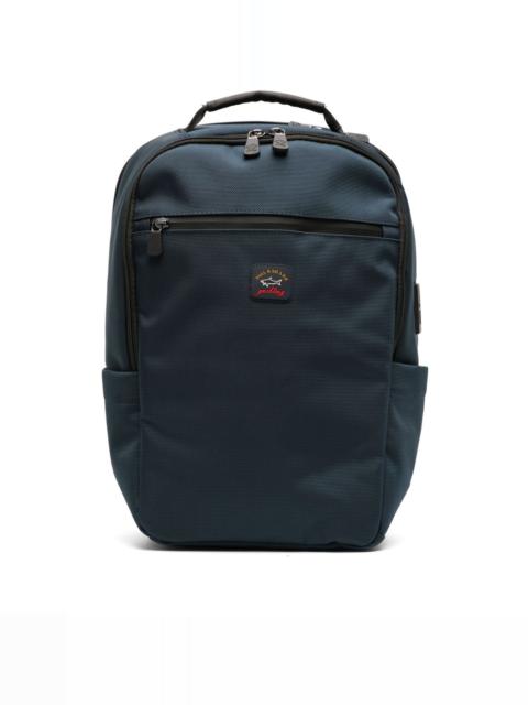 Paul & Shark logo-patch textured backpack