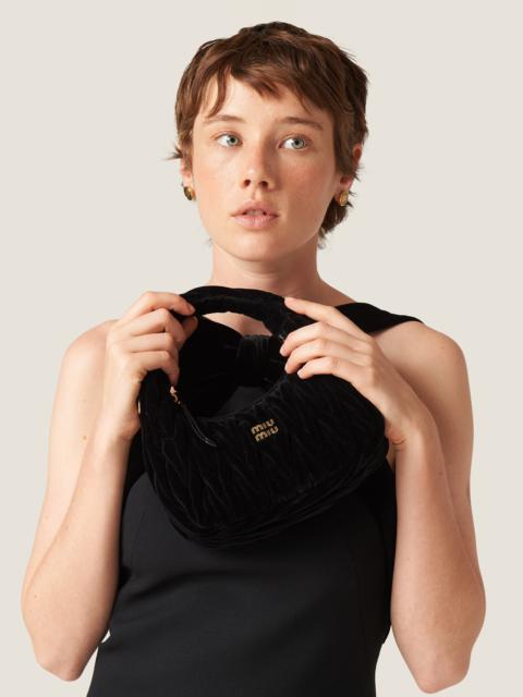 Miu Miu Wander matelassé velvet hobo bag