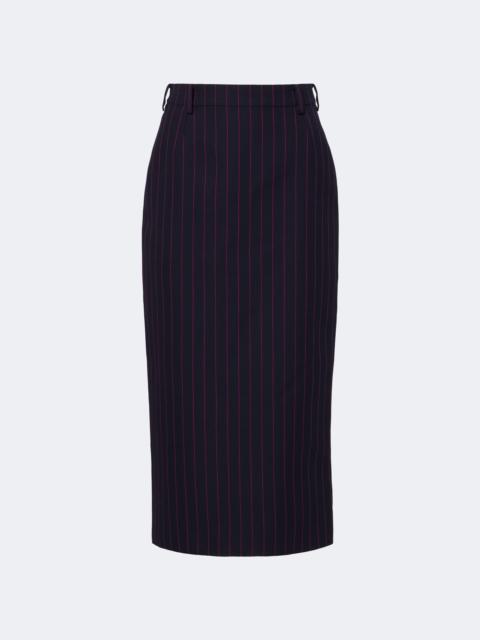 MUGLER Pinstripe virgin wool pencil skirt