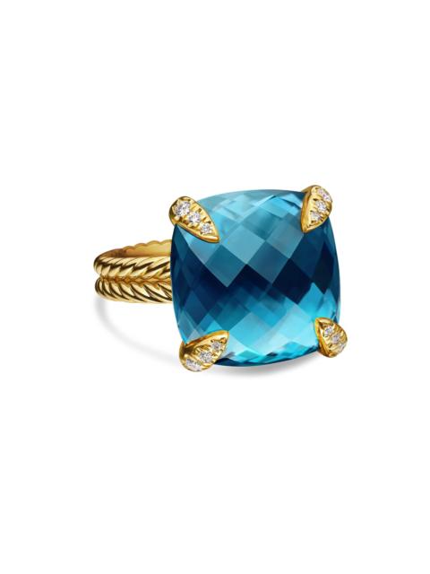 DAVID YURMAN Women's Chatelaine Ring in 18K Yellow Gold - Hampton Blue Topaz