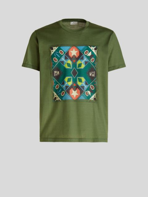 Etro COTTON T-SHIRT WITH GEOMETRIC INSERT