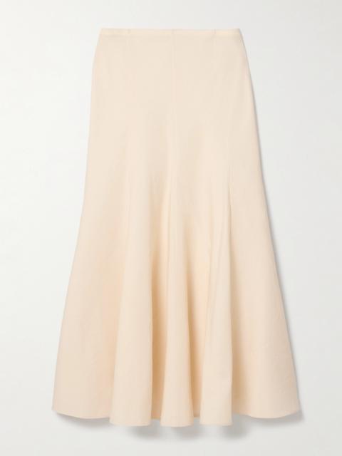KHAITE Lenno Silk And Cotton-blend Midi Skirt