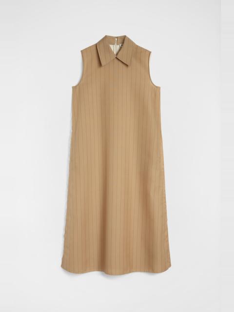 Jil Sander Wool Blend Pinstripe Shirt Dress