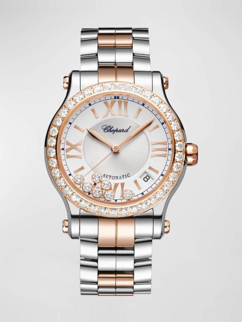 Chopard 36mm Happy Sport Diamond Bezel Watch with Bracelet Strap, Two Tone
