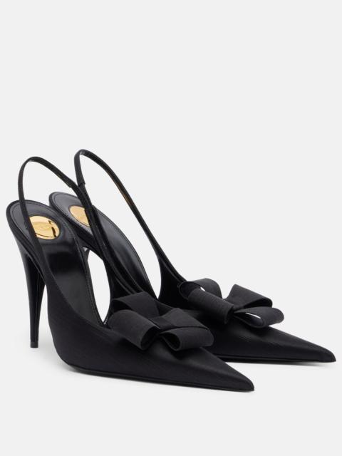 SAINT LAURENT Tea bow-detail slingback pumps