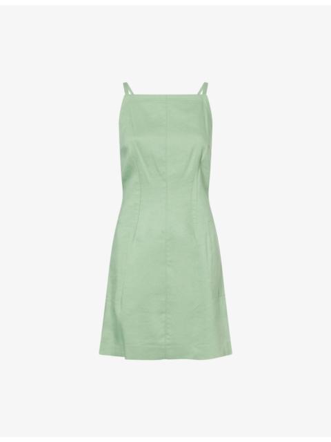 Theory Apron Linen-Blend Mini Dress