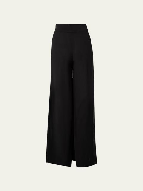 AKRIS Felia Double Layer Wide-Leg Silk Pants