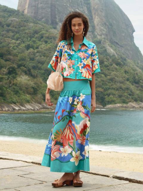 FARM RIO Multicolor Garden Of Life Pockets Midi Skirt