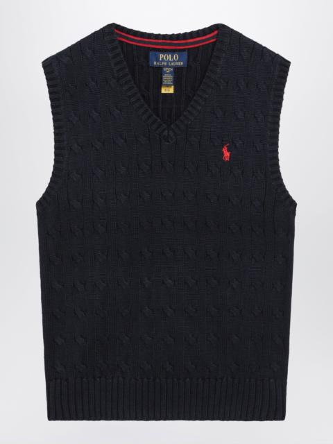 Polo Ralph Lauren Cable-knit V-neck cotton sweater vest in navy