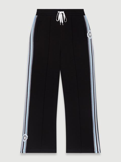 maje Wide-leg striped jogging bottoms