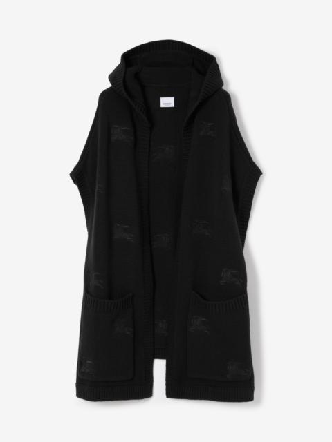 Burberry Embroidered EKD Wool Cashmere Hooded Cape