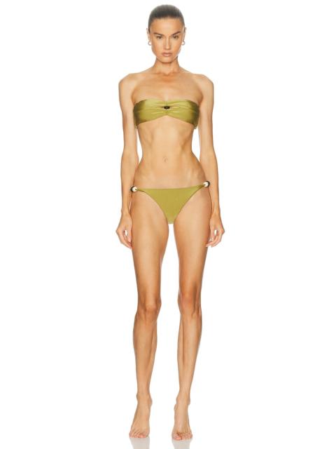 ADRIANA DEGREAS Bandeau Beaded Bikini Set
