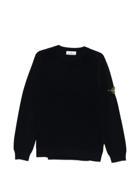 Stone Island crew-neck logo-patch sweater