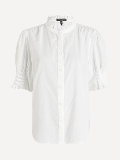 rag & bone Dakota Short Puff-Sleeve Cotton Shirt