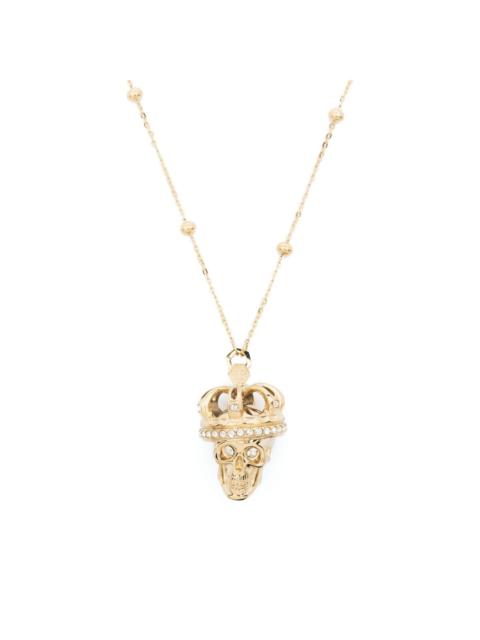 Skull Crown charm necklace