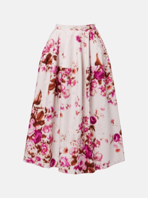 Erdem Floral cotton poplin midi skirt