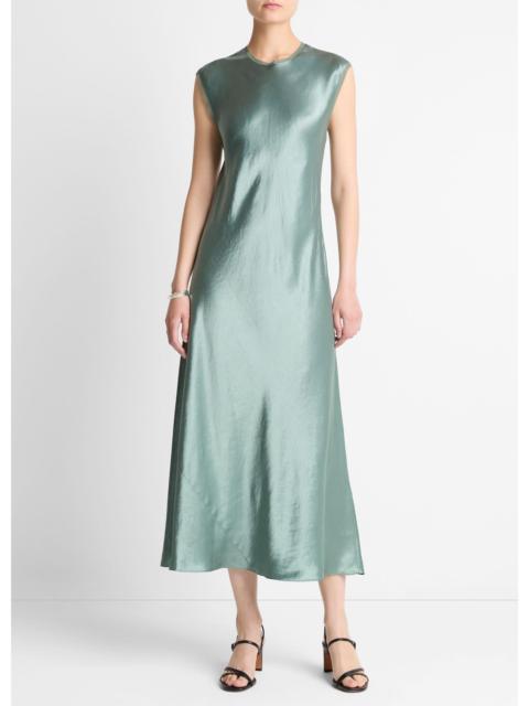 Vince Satin Cap-Sleeve Slip Dress