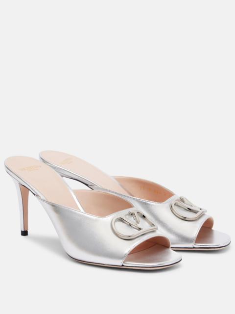 Valentino VLogo metallic leather mules