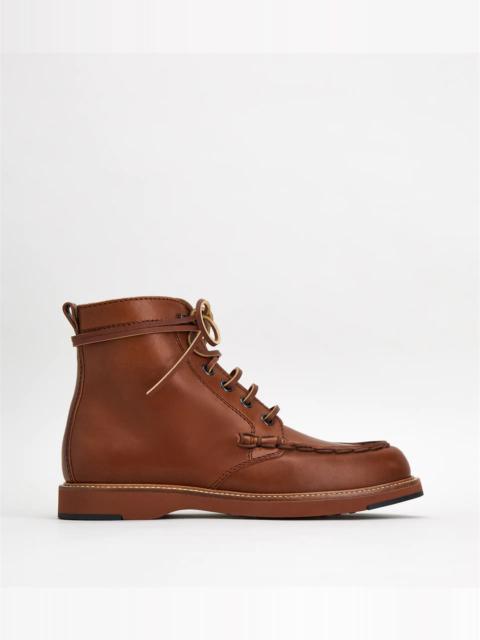 Tod's ANKLE BOOTS IN LEATHER - BROWN