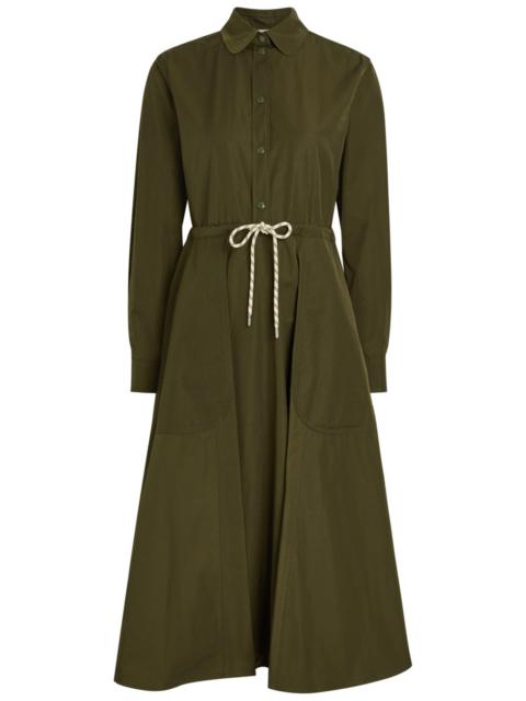 Moncler Moncler Drawstring Poplin Midi Shirt Dress