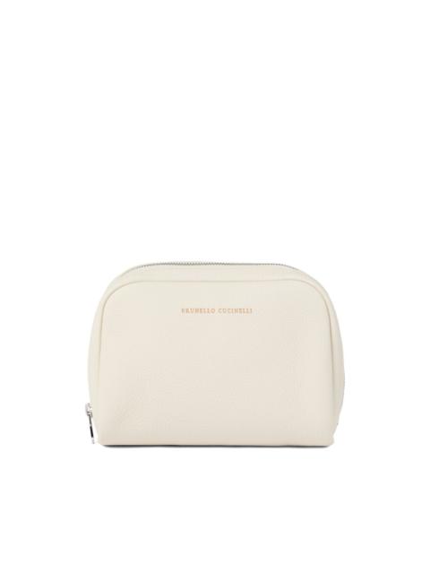 Brunello Cucinelli leather wash bag