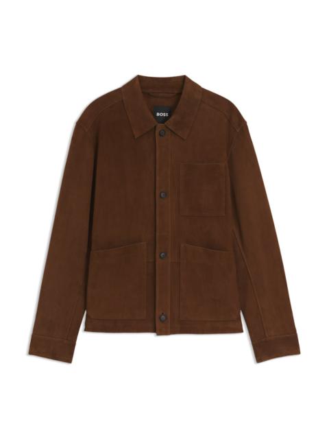 BOSS REGULAR-FIT JACKET IN NAPPALAN SUEDE