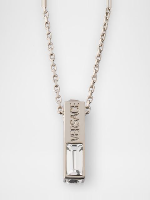 VERSACE Men's Geometric Crystal Pendant Necklace