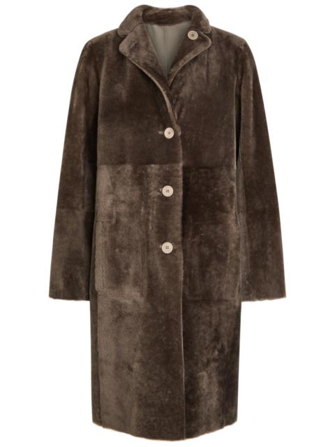JOSEPH Joseph Britanny Reversible Leather and Shearling Coat