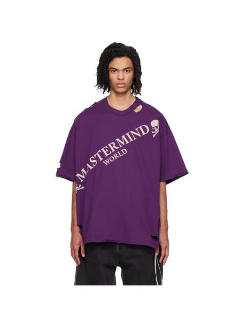 MASTERMIND WORLD Purple Damaged T-Shirt