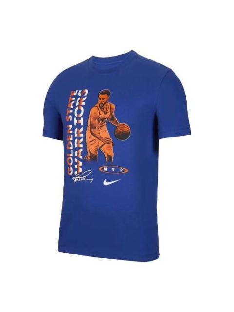 Nike Nike Stephen Curry Casual Running Sports Short Sleeve Blue DH3709-495