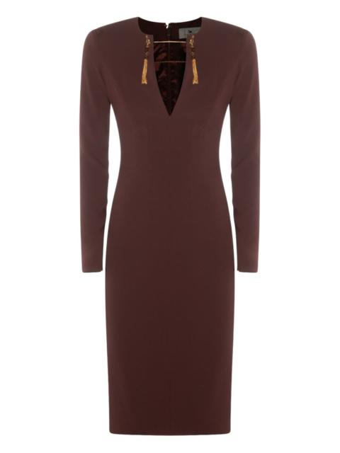 ELISABETTA FRANCHI tassel-embellished long-sleeve dress
