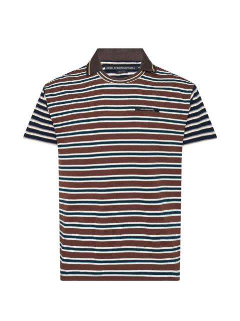 Andersson Bell striped polo-collar T-shirt