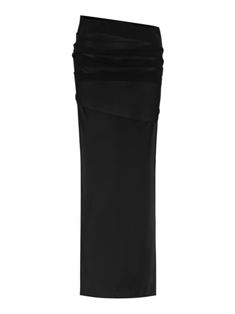 ALEX PERRY Asymmetric Power Mesh Mini Skirt black