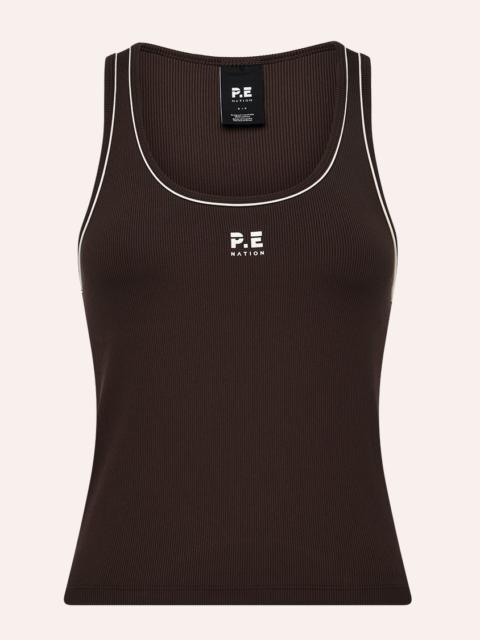 P.E NATION NEXUS RIB TANK IN COFFEE