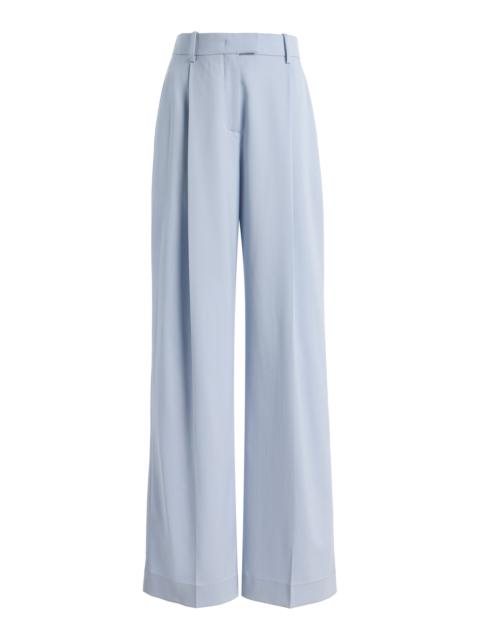 Another Tomorrow Exclusive Oversized Wool Wide-Leg Pants light blue