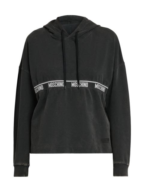 Moschino Women's Logo Stretch-Cotton Hoodie - Black