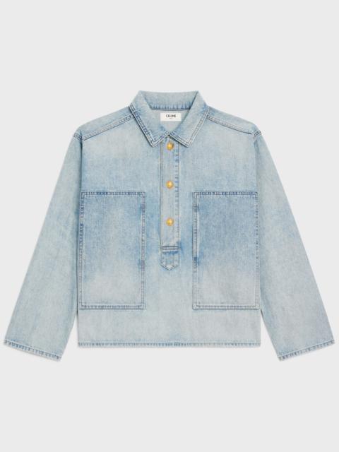 CELINE OPEN-COLLAR RIDER WASH SWEATER