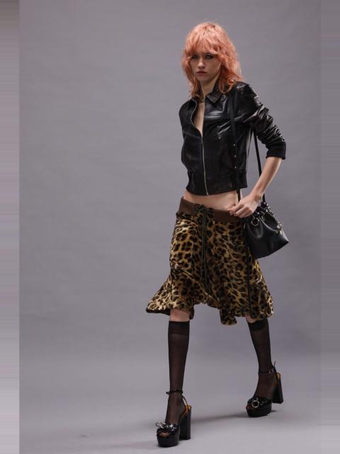 R13 CROSSOVER SHORT - LEOPARD VELVET