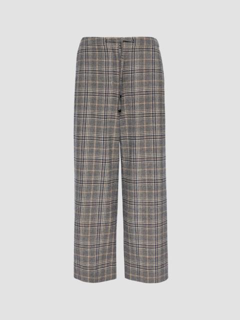 Max Mara Women's Chequered Flannel Joggers - Ultramarine
