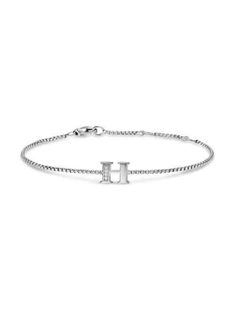 DAVID YURMAN Women's Petite Initial Chain Bracelet in Sterling Silver - Diamond H