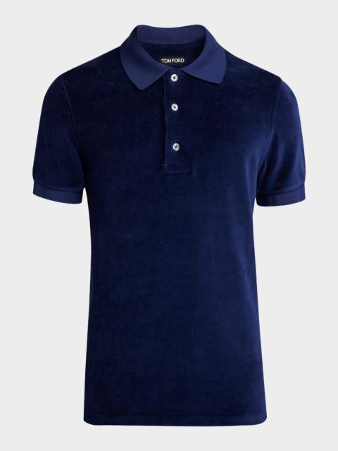 TOM FORD Men's Velour Classic-Fit Polo Shirt