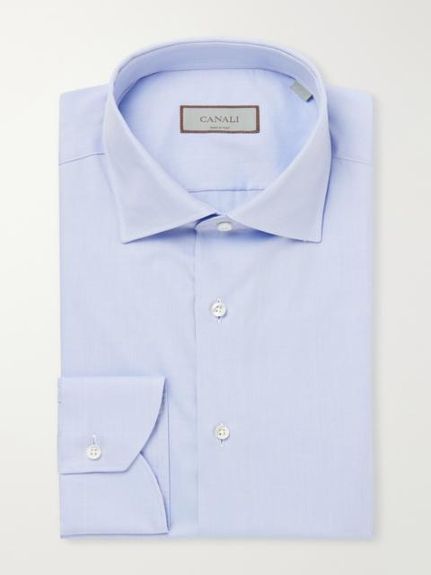 Canali Impeccabile Cutaway-Collar Cotton-Poplin Shirt