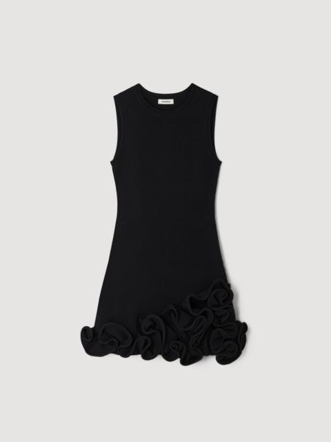 Sandro FLORAL KNIT MINI DRESS