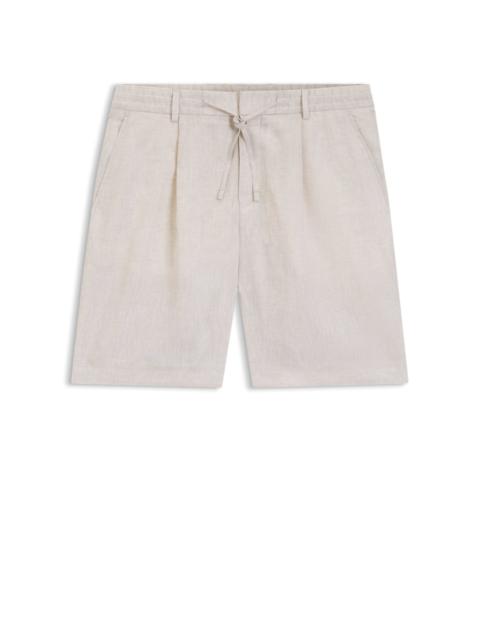 BOSS TAPERED-FIT SHORTS IN LINEN