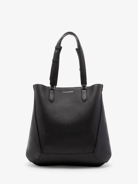 Alexander McQueen Men's The Edge Medium Tote Bag in Black