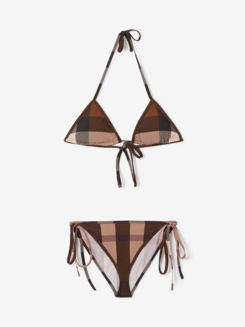 Burberry Exaggerated Check Stretch Nylon Triangle Bikini