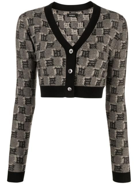 MISBHV monogram-print cropped cardigan