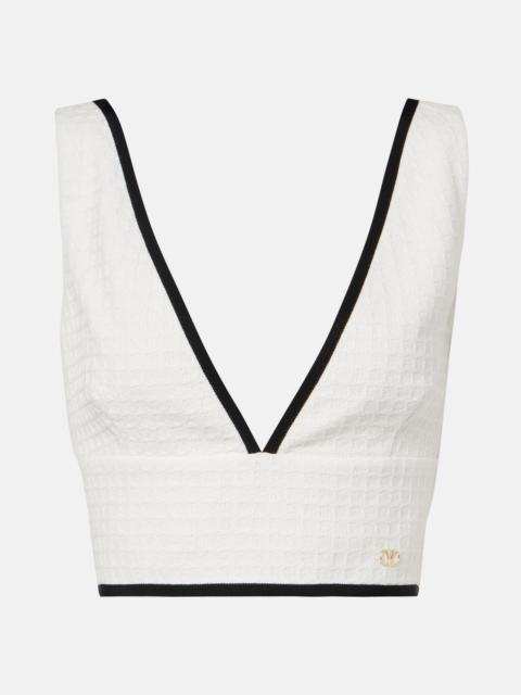 Valentino Cotton tweed crop top