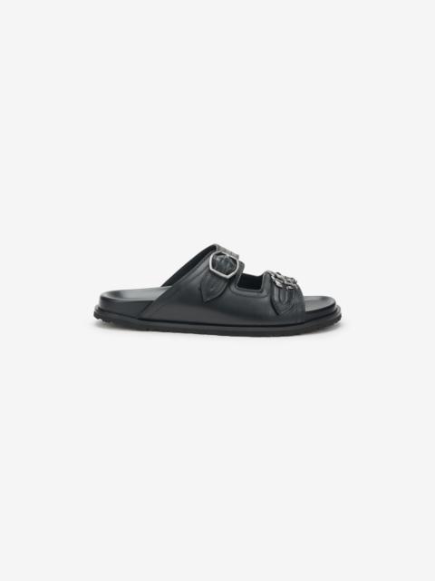 Roberto Cavalli Sandal in Leather with Buckle